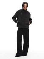 JCAESAR Buttoned Wool Jacket with Lapel Collar - jcaesarclo