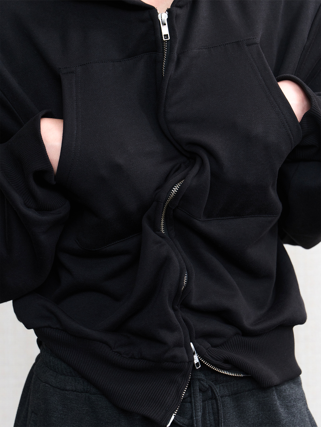 JCAESAR Power metallic‑thread hooded sweatshirt