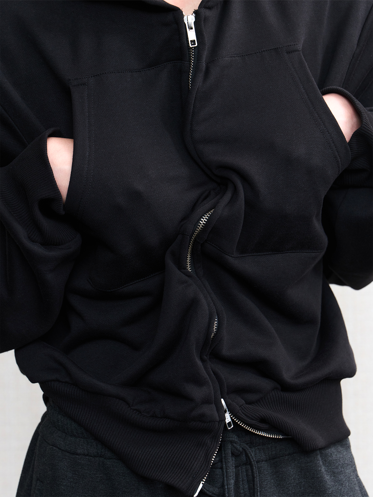 JCAESAR Power metallic‑thread hooded sweatshirt