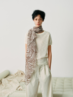 JCAESAR WOMEN Zebra-print silk scarf