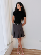 JCAESAR WOMEN Fair Isle Pleated Skirt with Ribbed Panels - jcaesarclo