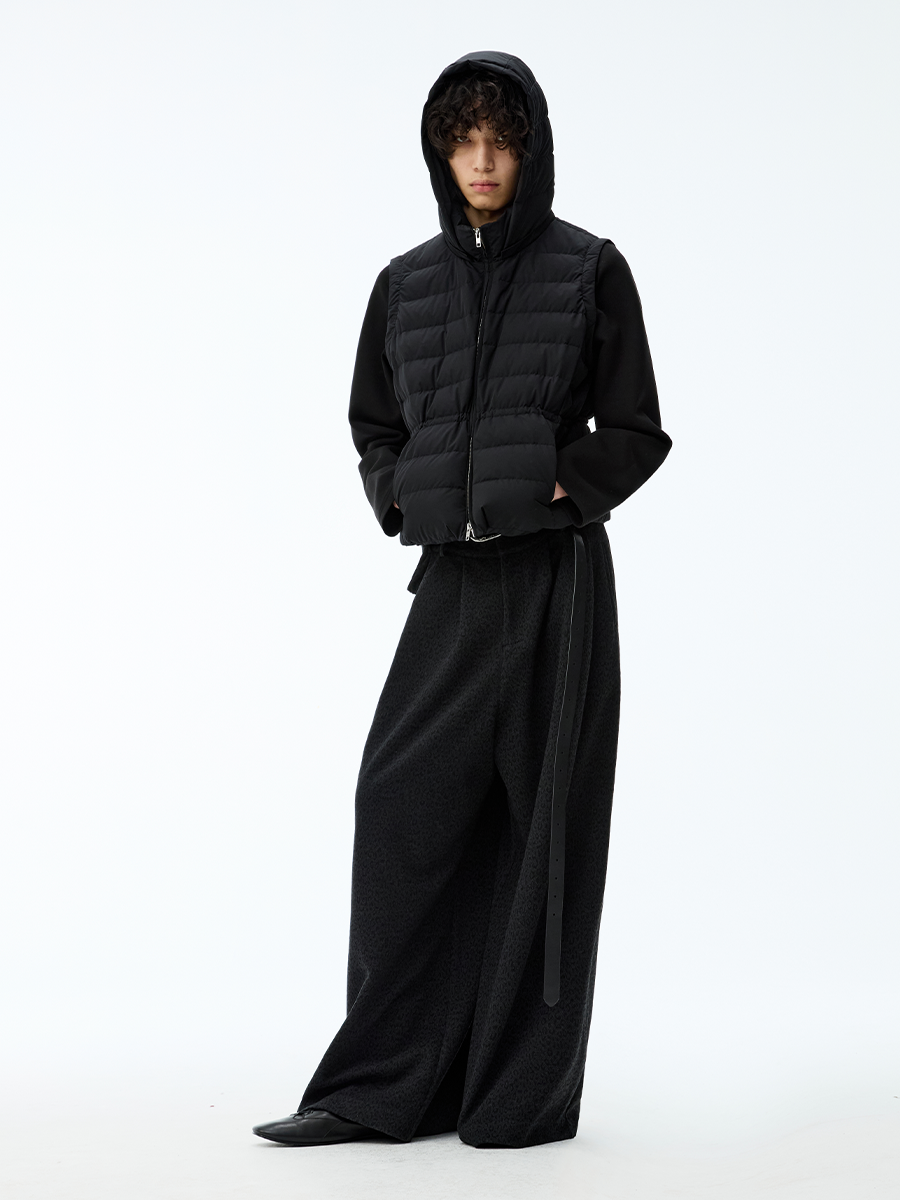 JCAESAR Detachable Space Cotton Sleeve Ribs Down Jacket