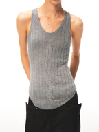 JCAESAR WOMEN Waist‑shaped cable‑knit fitted tank