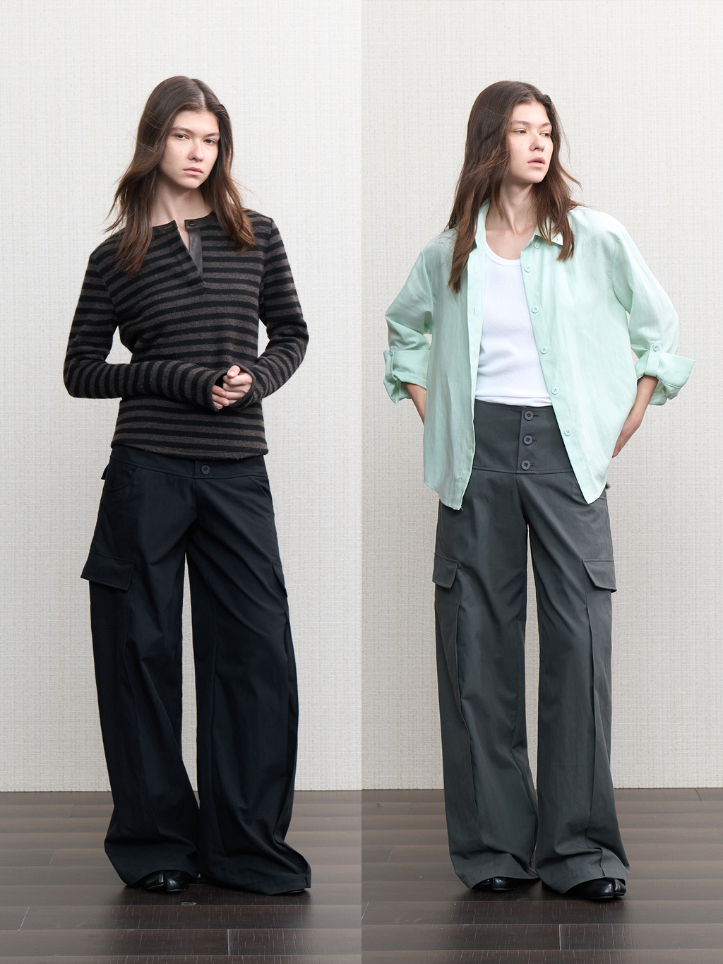 JCAESAR WOMEN Straight-Leg Cargo Pants with 3D Rectangular Pockets