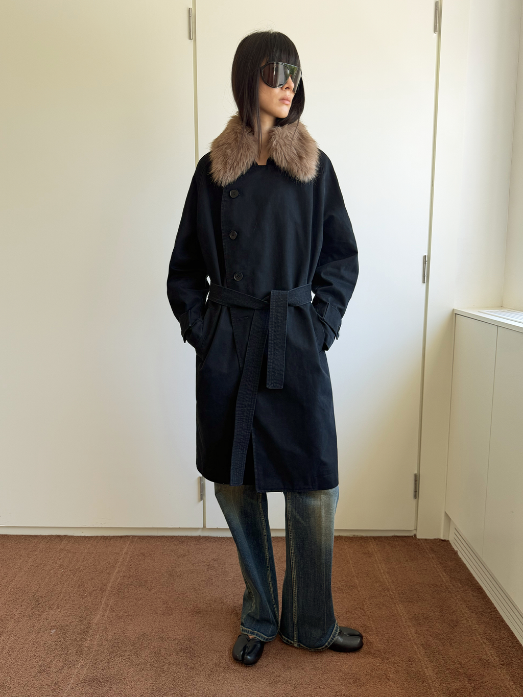 JCAESAR WOMEN Washed Down Trench Coat