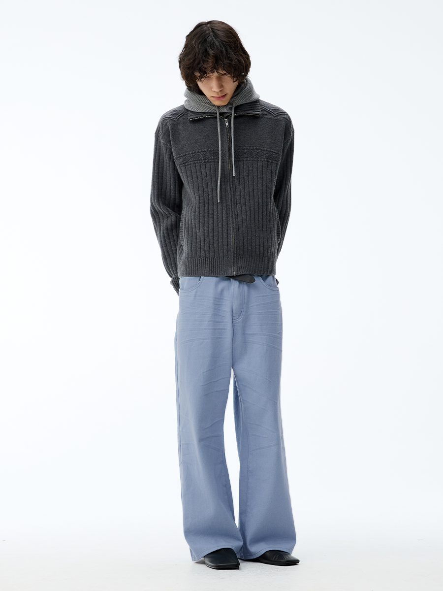 JCAESAR Pleated Washed Matte Jeans - jcaesarclo