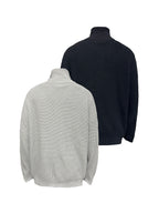 JCAESAR Silhouette High-Neck Zipper Sweater - jcaesarclo