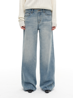 JCAESAR WOMEN Straight‑Leg Blue Washed Jeans - jcaesarclo