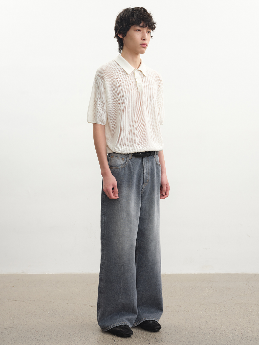 JCAESAR Clean Straight‑Leg Washed Gray Jeans - jcaesarclo
