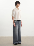 JCAESAR Clean Straight‑Leg Washed Gray Jeans - jcaesarclo