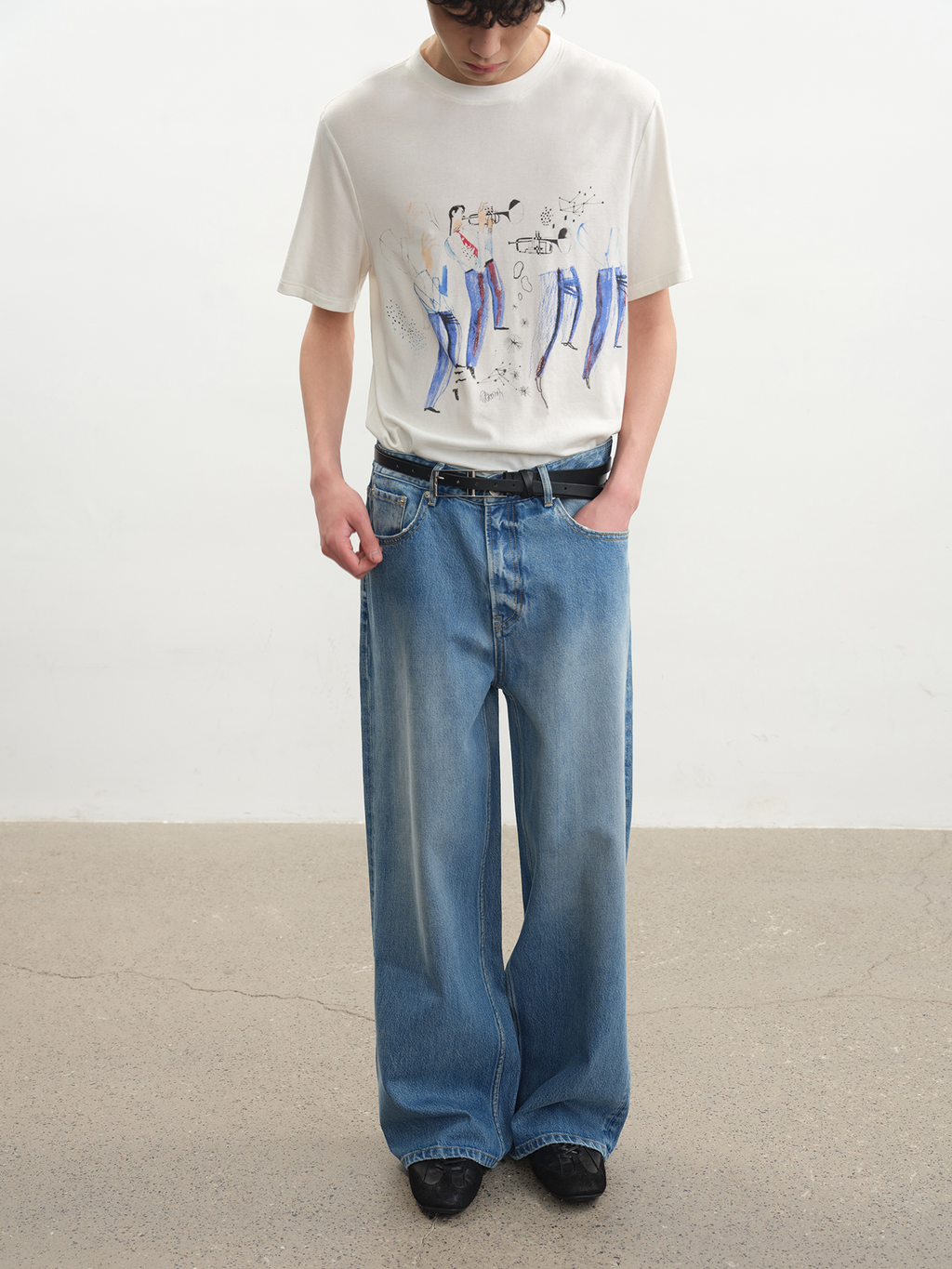 JCAESAR Clean Straight‑Leg Washed Blue Jeans - jcaesarclo