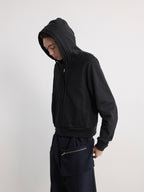 JCAESAR Flower Bud Drawstring Hooded Shoulder Hoodie - jcaesarclo