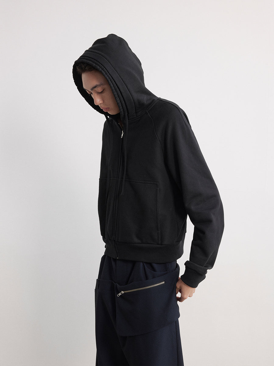 JCAESAR Flower Bud Drawstring Hooded Shoulder Hoodie - jcaesarclo