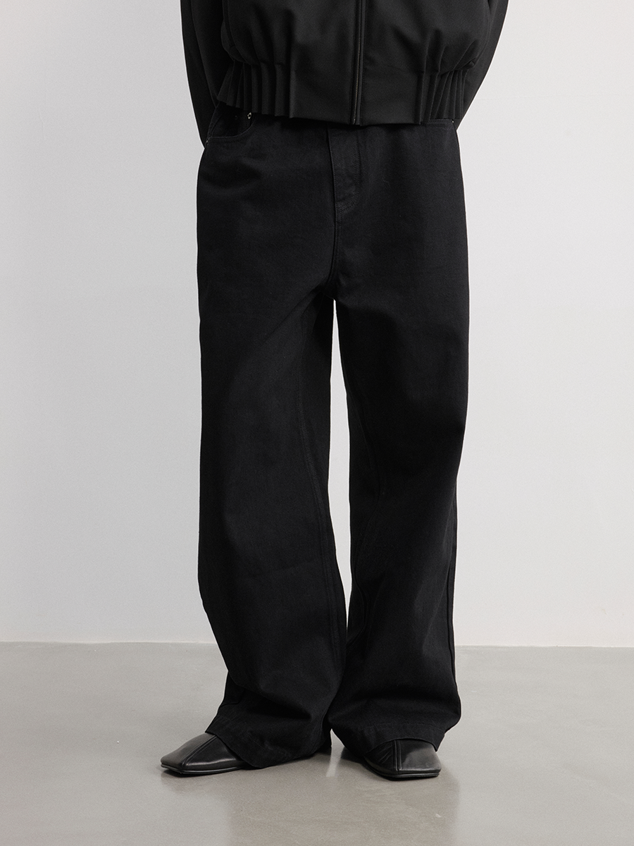 JCAESAR Straight Back Pocket Black Jeans - jcaesarclo