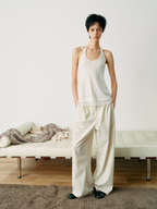 JCAESAR WOMEN Draped sheer panel camisole