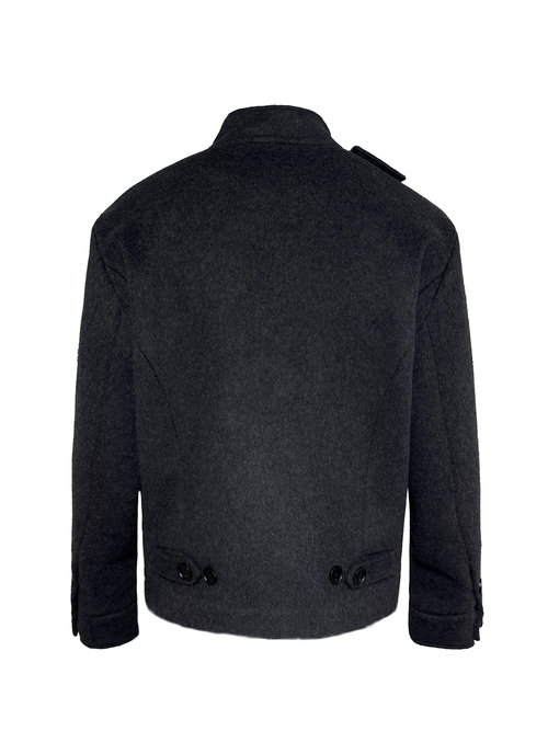 JCAESAR Buttoned Wool Jacket with Lapel Collar - jcaesarclo