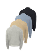 JCAESAR Cotton-Padded Collar Drawstring Knitted Cardigan - jcaesarclo