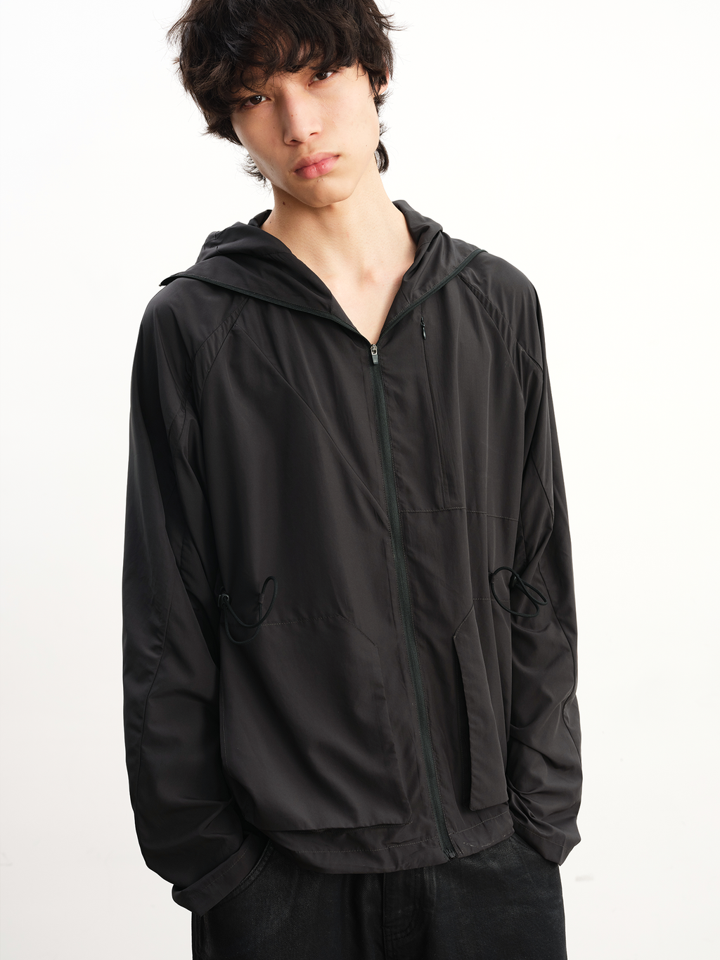 JCAESAR Hooded Sun‑Protection Jacket with Square Patch Pockets