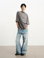 JCAESAR WOMEN Ruched draped short-sleeve top