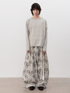 JCAESAR Gray And White Striped Rolled-up Long Sleeve Shirt - jcaesarclo