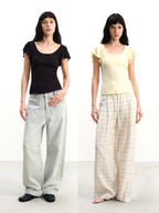 JCAESAR WOMEN Flutter-Sleeve U-Neck Tee - jcaesarclo