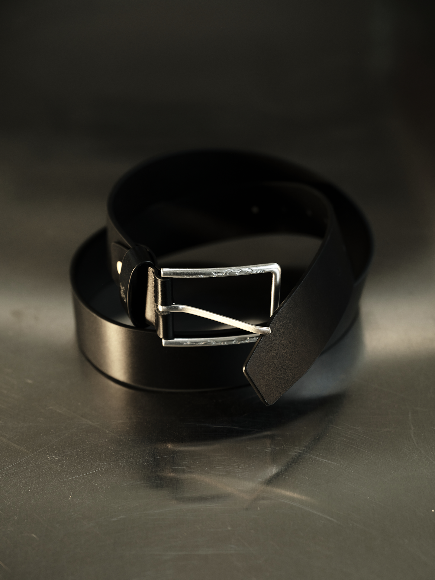 JCAESAR Embossed Wide Genuine Leather Belt