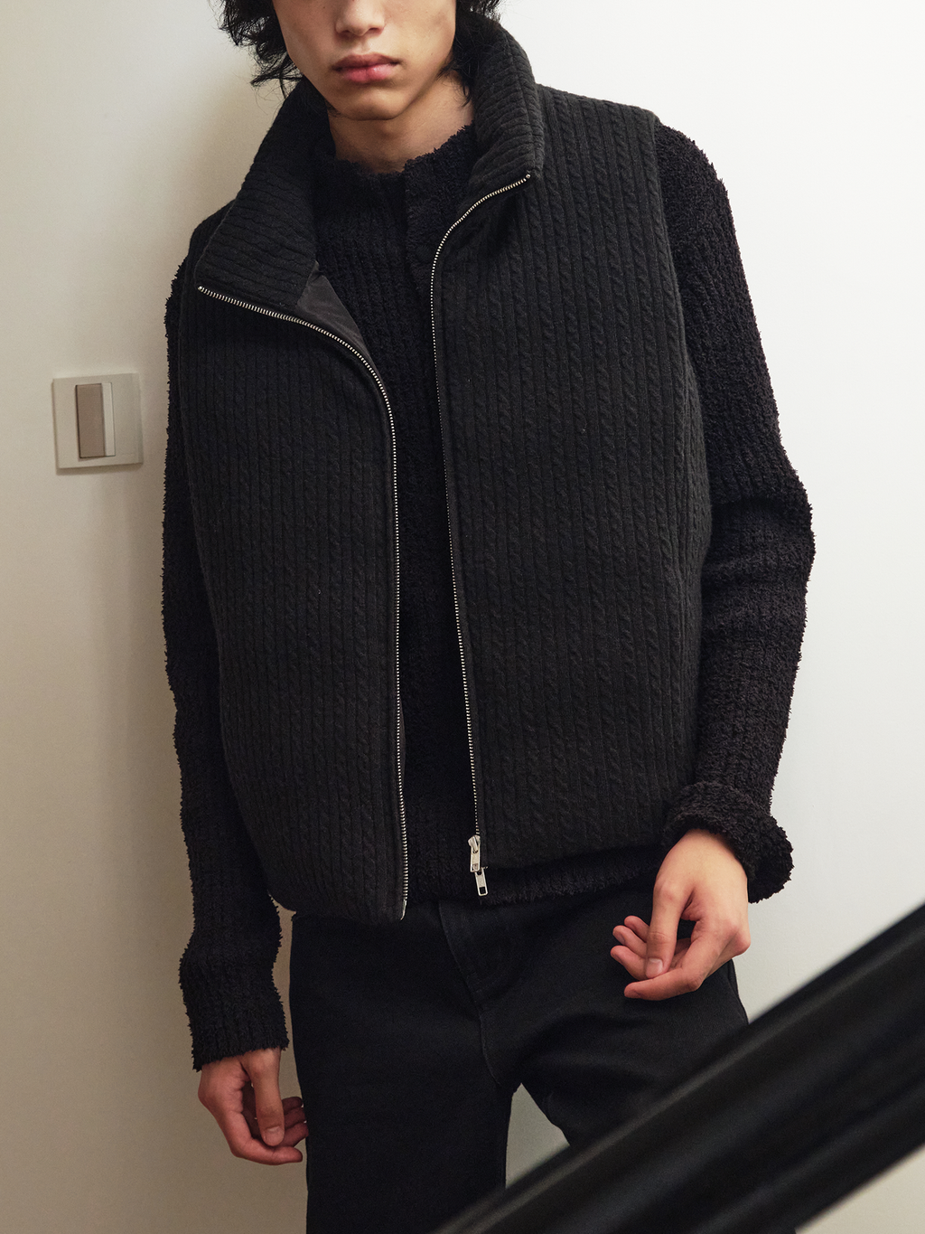 JCAESAR Cable-Knit Down Vest