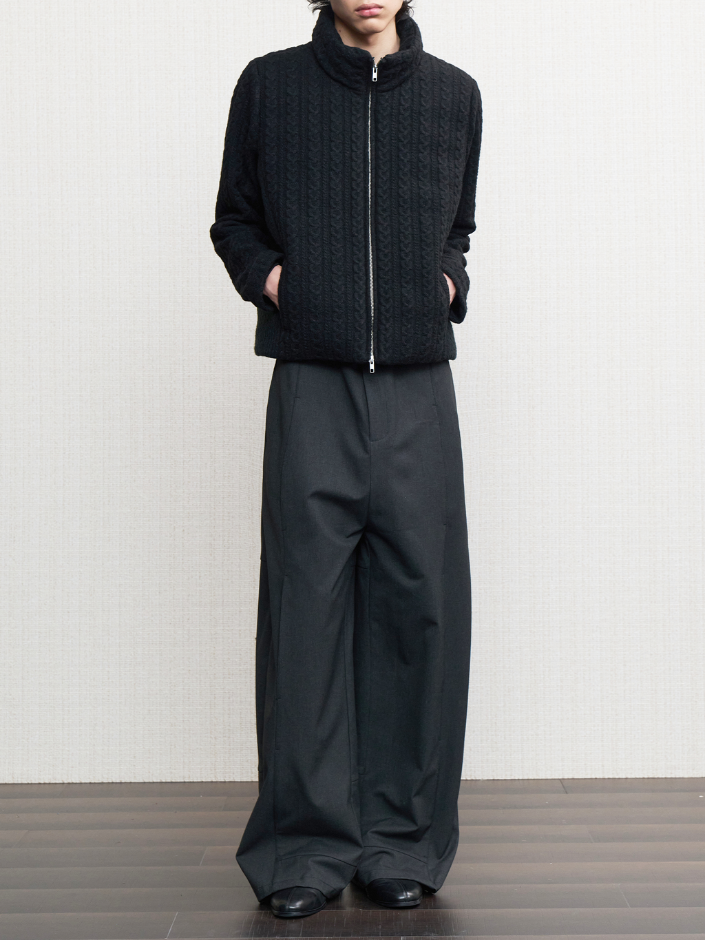 JCAESAR  Double Cable-Knit Down Jacket