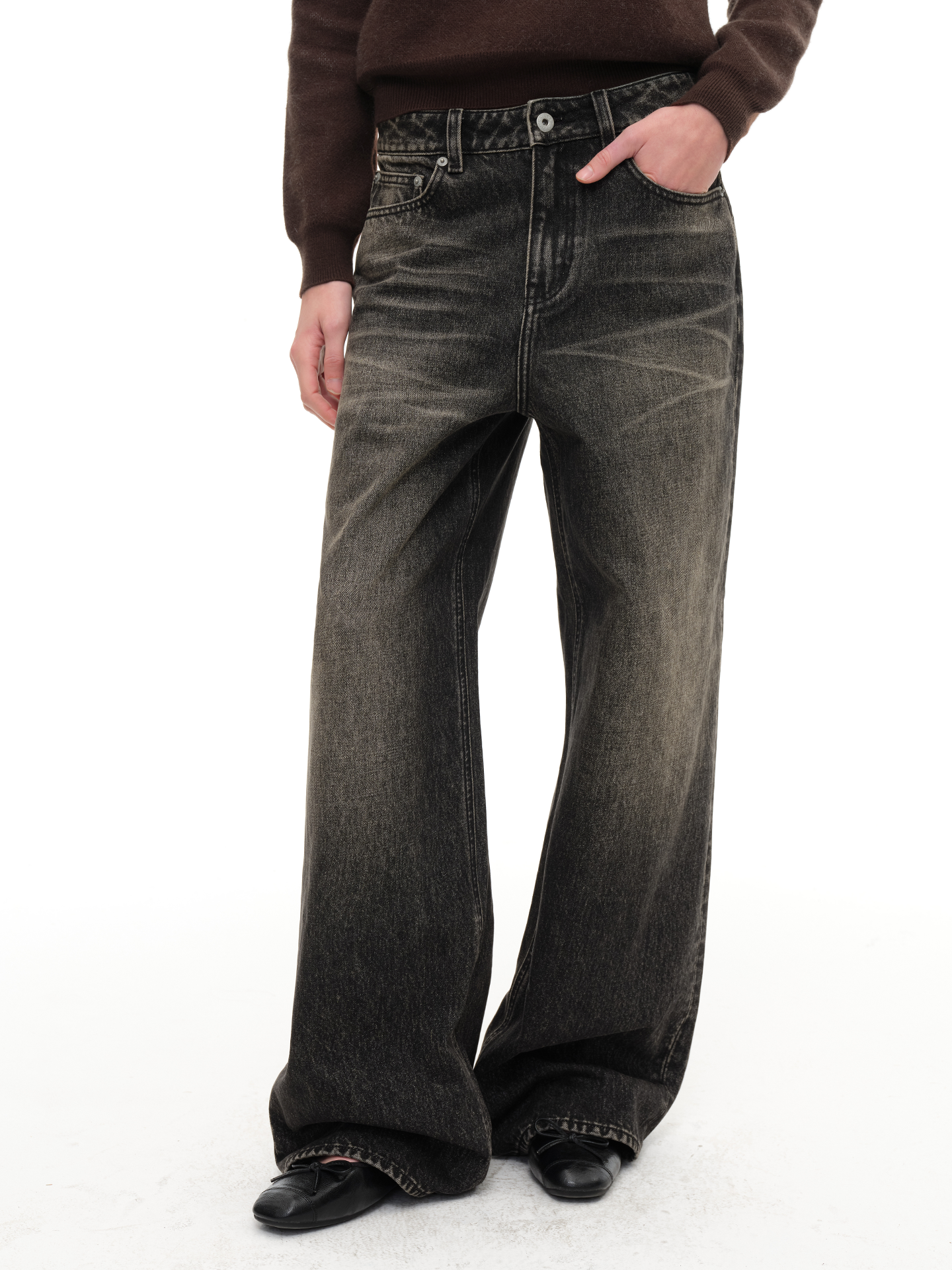 JCAESAR WOMEN Vintage Washed Gray-Brown Jeans - jcaesarclo