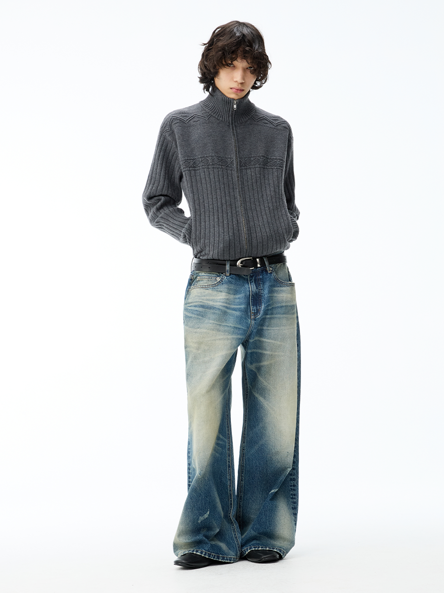 JCAESAR Striped Jacquard Sweater - jcaesarclo