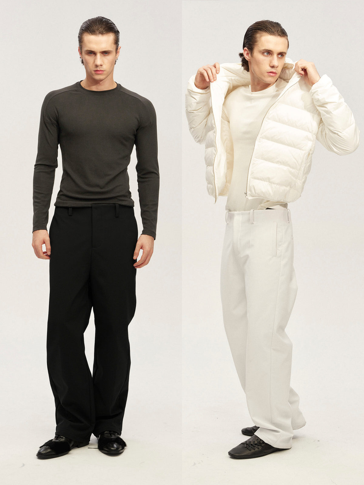 JCAESAR Fleece-Lined Dress Pants, Cuffed Waistbandless