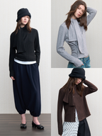 JCAESAR WOMEN Adjustable Knit Cardigan with Scarf Tie