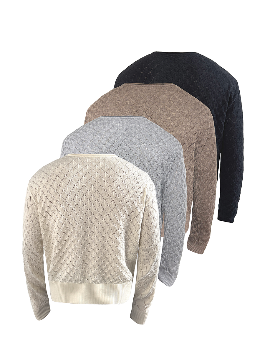 JCAESAR Cut-Out Diamond Pattern Long Sleeve - jcaesarclo
