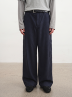 JCAESAR Blue Plaid Paneled Trousers with Side Pockets