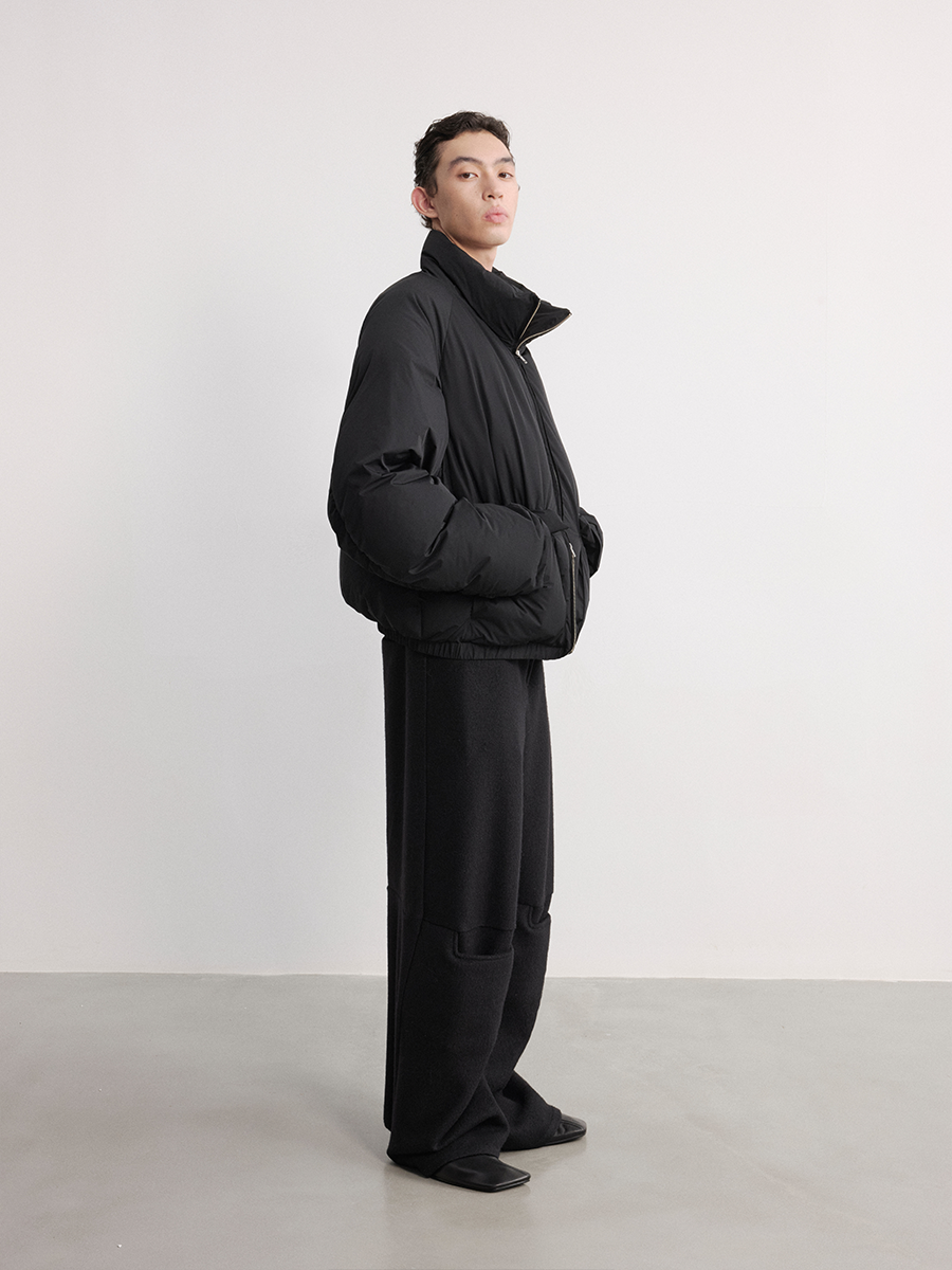 JCAESAR Loose-Fitting Stand-Up Collar Down Jacket