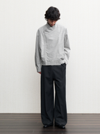 JCAESAR  Fence-Mesh Panel Long Pants