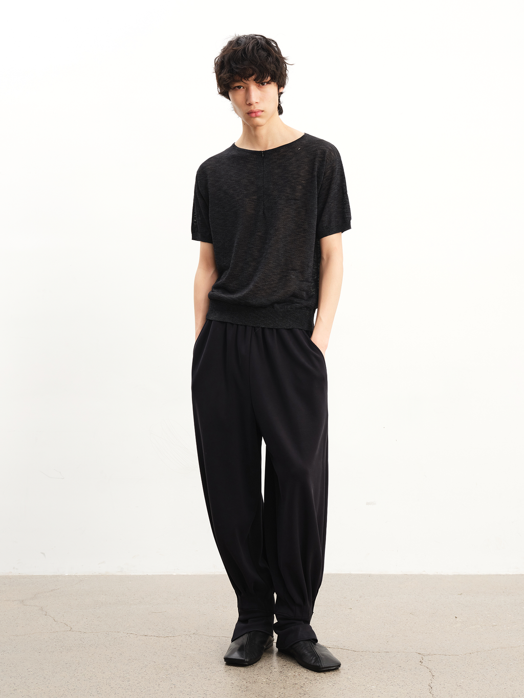 JCAESAR Tencel Jogger Pants with Velcro Tabs and Pleated Details