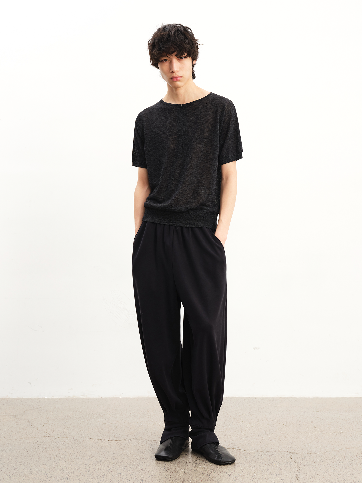 JCAESAR Tencel Jogger Pants with Velcro Tabs and Pleated Details