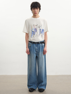 JCAESAR Blue Symphony Print Short‑Sleeve Tee - jcaesarclo