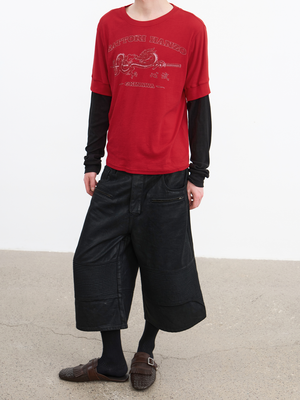 JCAESAR Flow Faux Two-Piece Graphic Long Sleeve