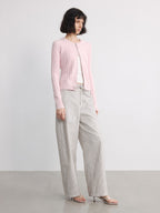 JCAESAR WOMEN Striped Drawstring Velvet Banana Pants - jcaesarclo
