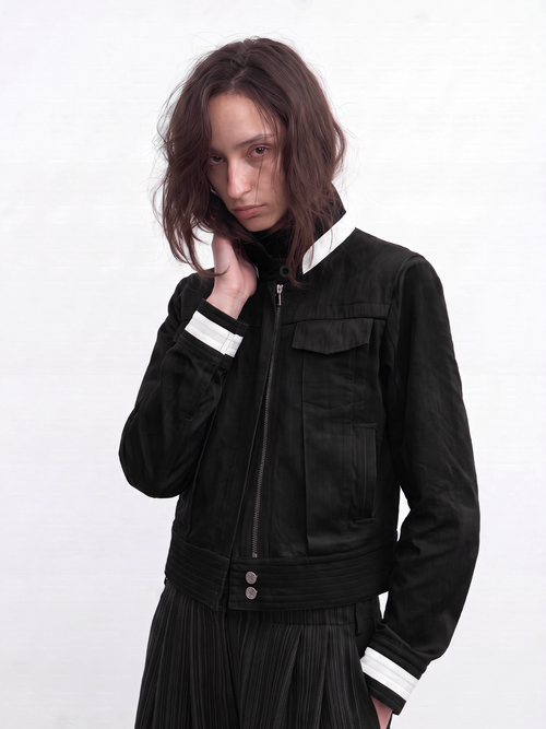 JCAESAR WOMEN シャープショルダーコントラストカラージャケット