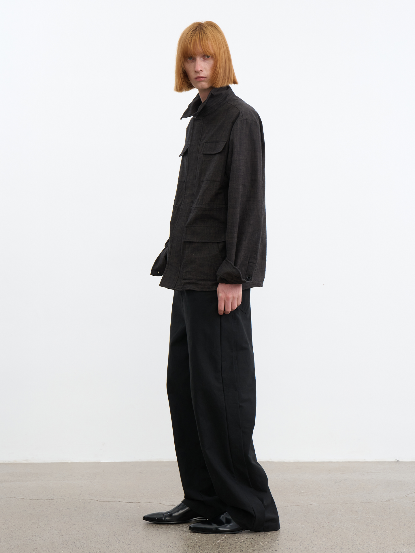 JCAESAR Aluminum‑thread detective jacket