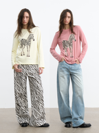 JCAESAR WOMEN Zebra motif printed long‑sleeve shirt