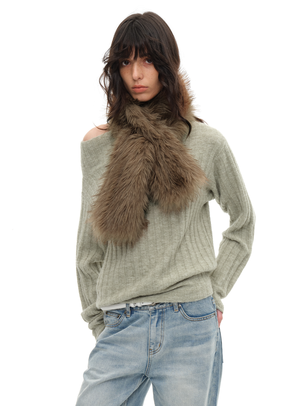 JCAESAR WOMEN Diagonal‑Shoulder Sweater - jcaesarclo