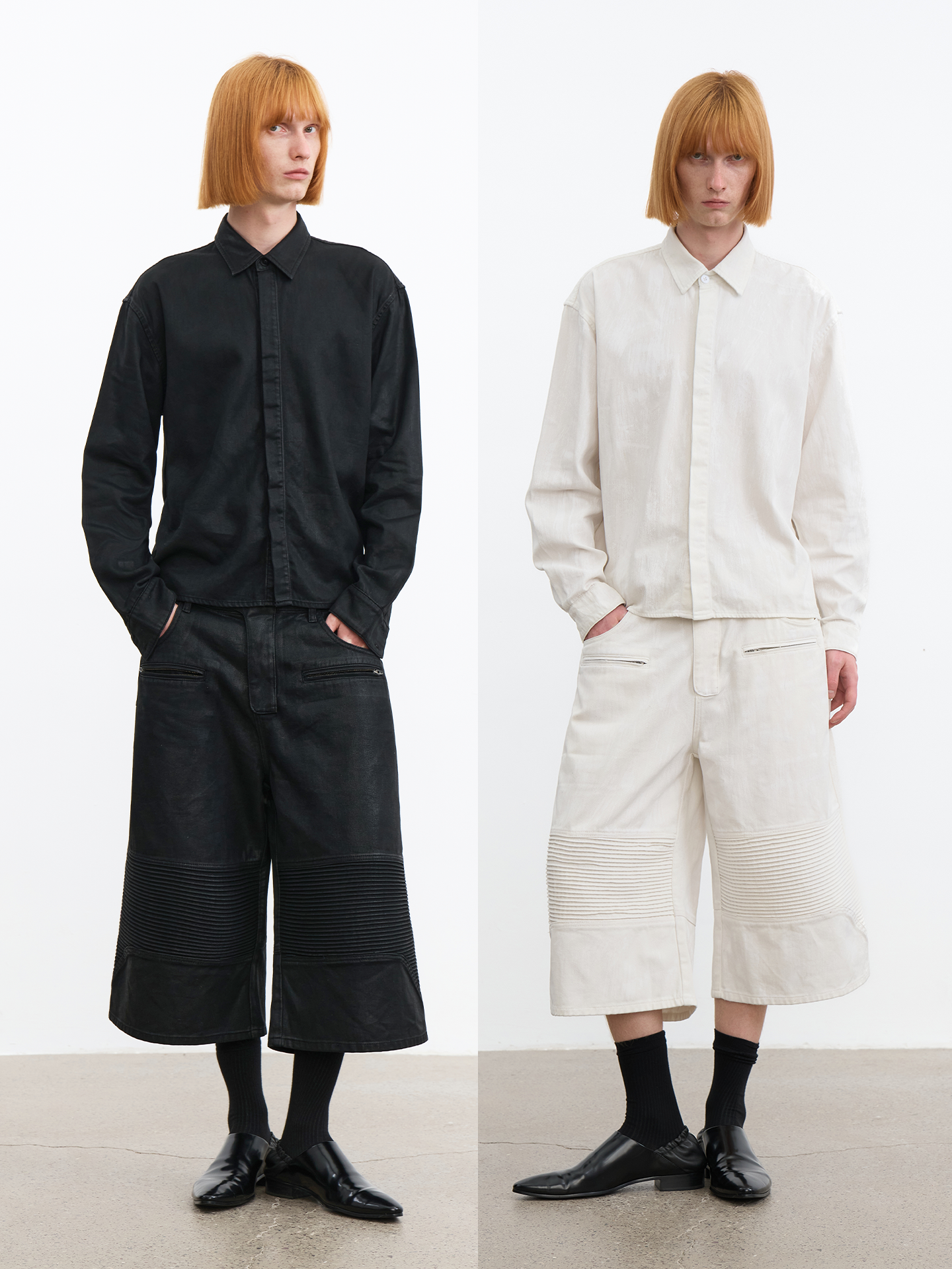 JCAESAR Coated Structured Long Sleeve Shirt