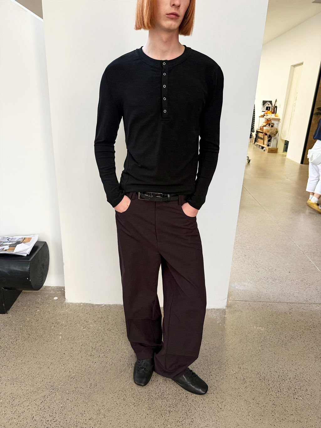 JCAESAR Side‑panel straight‑cut trousers