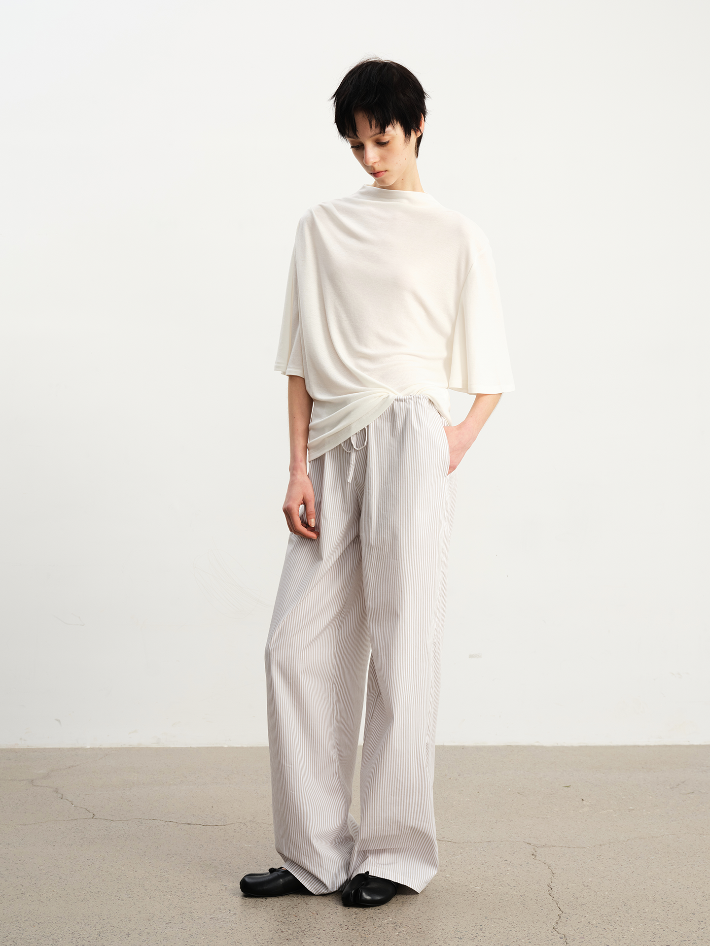 JCAESAR WOMEN Striped paratrooper trousers