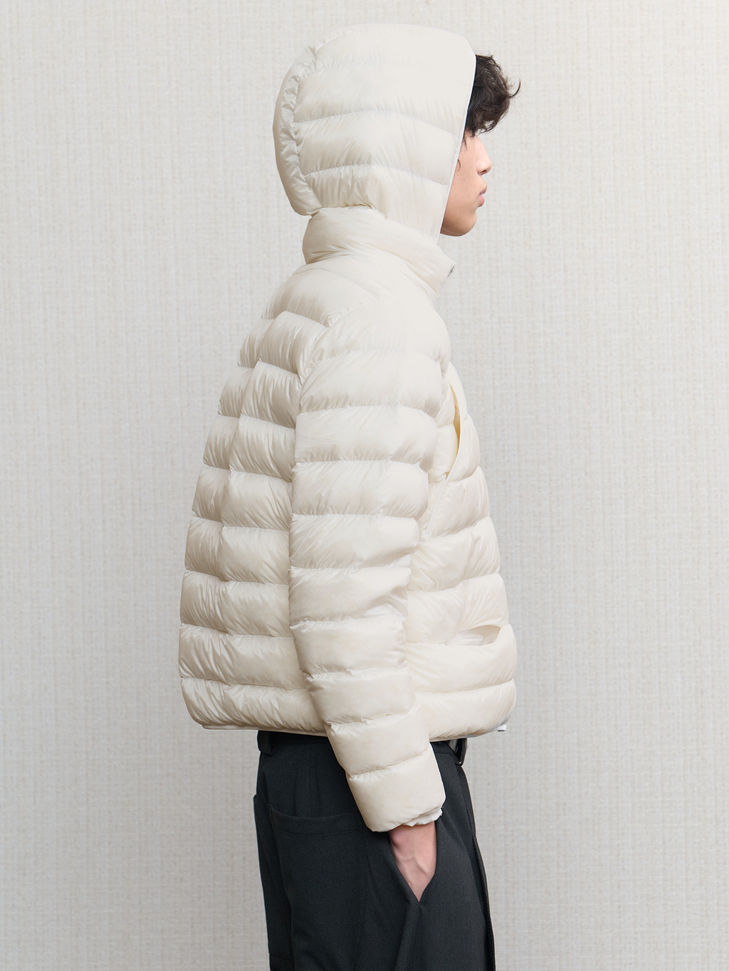 JCAESAR Sheer Baffle-Quilted Down Jacket