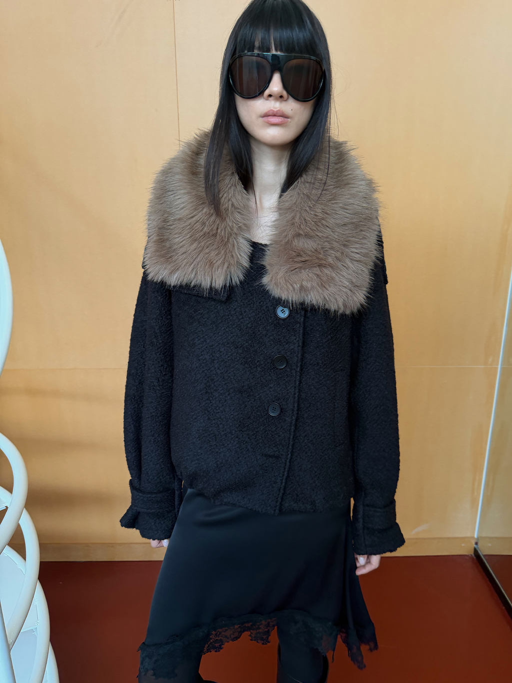 JCAESAR WOMEN Loop Yarn Wool Coat